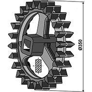 ROUE CROSKILL 350X125 POUR ARBRE 40X40 DISQUE LARGEUR EFFECTIVE 60