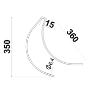 DENT RETOURNEUSE A LIN DOUBLE FIL 6,4 SOULEVEUSE TYPE DEHONDT