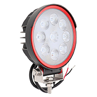 PHARE DE TRAVAIL ROND 9 LEDS 2200LM 27W 116X60,3X138MM FAISCEAU ECLAIRAGE LARGE FEU AGRICOLE