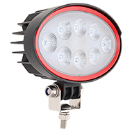 PHARE DE TRAVAIL OVALE 8 LEDS 1800LM 24W 142X62,5X123MM FAISCEAU ECLAIRAGE LARGE FEU AGRICOLE
