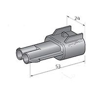 CONNECTEUR ÉTANCHE 2VOIES 2.8 FEMELLE AMP SUPERSEAL 2.8MM