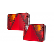 FEU RECTANGLE ARRIERE DROITE 6 FONCTIONS 188X135X51MM ENTRAXE 152 REMORQUE ET PL CATADIOPTRE TRIANGULAIRE