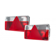 FEU RECTANGLE ARRIERE DROITE 6 FONCTIONS 237X138X52MM ENTRAXE 152 REMORQUE ET PL CATADIOPTRE TRIANGULAIRE