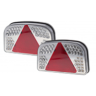 FEU RECTANGLE ARRIERE LED DROITE 243X148X48MM 7 FONCTIONS REMORQUE ET PL ENTRAXE 152MM