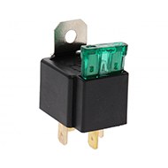 MINI-RELAIS AVEC FUSIBLE 30A 4 BORNES AVEC SUPPORT METALLIQUE AMOVIBLE