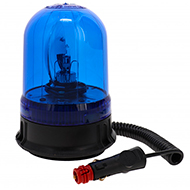 GYROPHARE PULSAR BLEU MAGNETIQUE 12/24V AVEC LAMPE H1 12V 55W FICHE ALLUME CIGARE