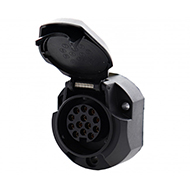 SOCLE 13 PLOTS PLASTIQUE 12V FEMELLE ANTI CRASH AVEC SEMELLE ETANCHEITE PRISE ADAPTABLE REMORQUE