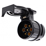 ADAPTATEUR 13 A 7 PLOTS MINI MONOBLOC PLASTIQUE VERROUILLAGE 1/4 DE TOUR ADAPTABLE FICHE REMORQUE