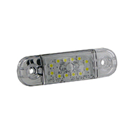 FEU GABARIT 5 LED ULTRA-PLAT 12/24V 84X24X10 ENTRAXE 61MM AVANT BLANC REMORQUE AGRICOLE