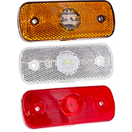 FEU GABARIT LED LATERAL ORANGE 12/24 109X43MM ENTRAXE.75MM REMORQUE AGRICOLE