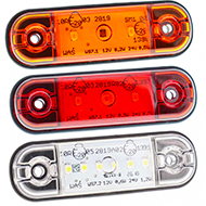 FEU GABARIT 3 LED ULTRA-PLAT 12/24V 84X24X10 ENTRAXE 61MM AVANT BLANC REMORQUE AGRICOLE