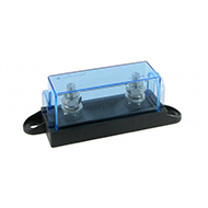 PORTE FUSIBLE RUBAN ANL DE 35A A 200A ENTRAXE 62MM COUVERCLE TRANSPARENT BLEU