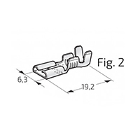 COSSES PLATES STAND.6,3X0,35MM BOITE 100 CABLE DE 1,0 A 2,5MM2 POUR BOITIER MALE COSSE POUR CONNECTEUR  AMP
