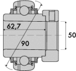 ROULEMENT DE PALIER UEL210 50*90*62,7