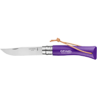 COUTEAU OPINEL BAROUDEUR N°07 VIOLET AVEC LIEN CUIR TAILLE LAME (CM) 8,0 INOX
