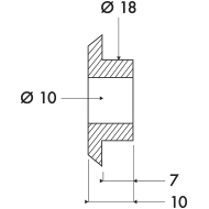 BAGUE 06001604 CLAAS ADAPTABLE DIAM INT.10 DIAM EXT.18 LARG.10