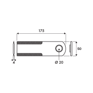 COUTEAU BROYEUR 7558740 LEXION CLAAS LONG.175 LARG.50 EP.4 TROU.20 BOITE 10