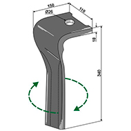 DENT DE HERSE D.POTTINGER LANDSBERG 873402251 ADAPTABLE 110X18X340 ALESAGE 27