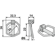 GOUPILLE CLIPS POUR DENT AMAZONE DG086 PR DENT KUHN 50086310 0808310 ADAPTABLE