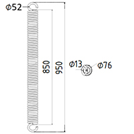 RESSORT DE TRACTION DIAMETRE 76 FIL.13 LONGUEUR TOTALE 950 DIAM. CROCHETS 52 HESSTON 707058910