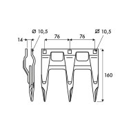 DOIGT TRIPLE 410400037 SCHUMACHER NEW HOLLAND ADAPTABLE HAUT.160 EA.76 DIAM.10,5