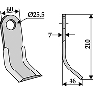 COUTEAU Y 60X7X210 D.25,5 ADAPTABLE SEKO 333003 BROYEUR