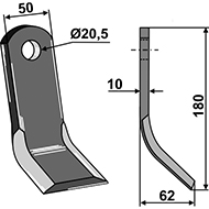 COUTEAU Y 50X10X180 D.20,5 ADAPTABLE MASCHIO  ZAPPATOR