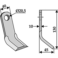 COUTEAU Y 40X10X130 D.20,5 ADAPTABLE MEAAT