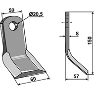 COUTEAU Y 50X8X150 D.20,5 ADAPTABLE OSMA