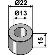 BAGUE DIAMETRE 13X22 LONGUEUR 15 ADAPTABLE IRUS 010132370094 ENTRETOISE TUBE BROYEUR
