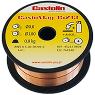 BOBINE 15KG FIL SOUDURE DIAMETRE 0.8MM SOUDAGE ACIERS GALVA,  ZINGUES ET ELECTRO ZINGUES CASTOLIN