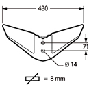 AILE LARGE 480 622210 KUHN HUARD ADAPT. AILETTE KUHN HUARD TF2E 14X80  14X70