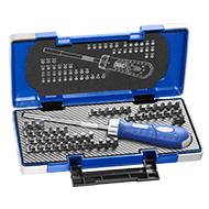 COFFRET 56PIECES TOURNEVIS PORTE-EMBOUTS REVOLVER A CLIQUET + EMBOUTS EXPERT COFFRET 56PIECES TOURNEVIS PORTE-EMBOUTS REVOLVER A CLIQUET + EMBOUTS EXPERT